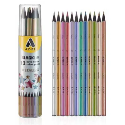 Adel 12 Renk Blacklıne Metalik Metal Tüp Kuru Boya 2112000005000