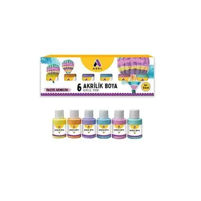 Adel 6 Renk Akrilik Boya 25 Ml Pastel Renk 21880000490