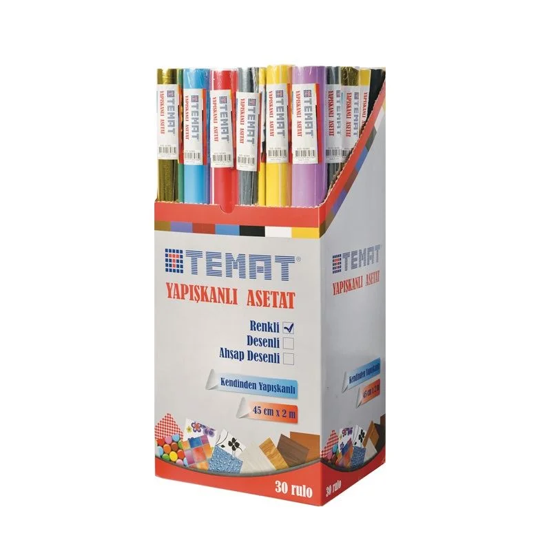 Temat 45 Cm X 2 Mt Renkli Yapışkanlı Asetat 92365