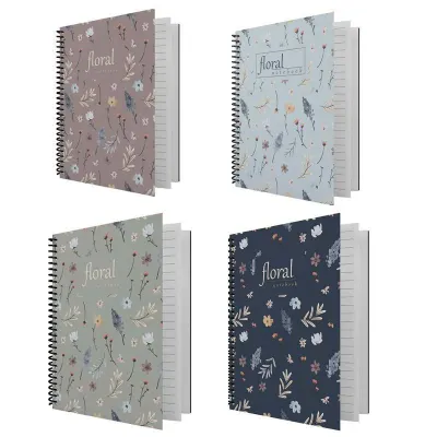 Dilman Flower 16X22 80 Yp Düz Spiralli Defter