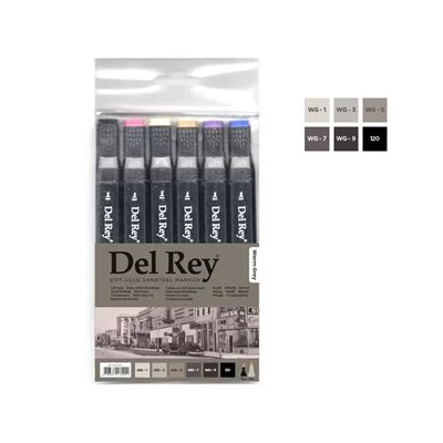 Del Rey Twın Marker Çift Uçlu Grafik Kalemi 6 Lı Sıcak Gri Tonlar Mn-Askt06/1