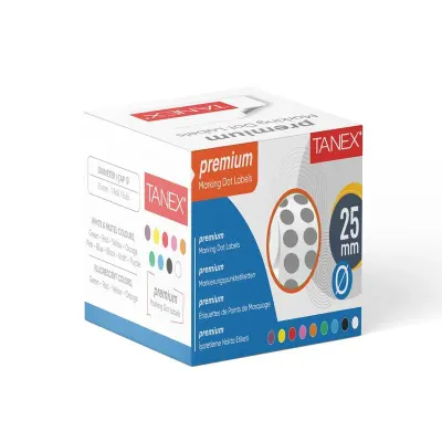 Tanex 25 Mm Nokta Etiket Gri 2500 Lü
