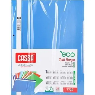 Cassa 7732 Telli Dosya Mavi 25 Li