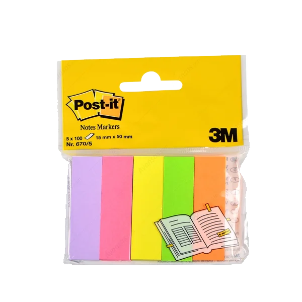 Post-it İndeks 100 YP 15x50 Fosforlu 5 Renk 670-5