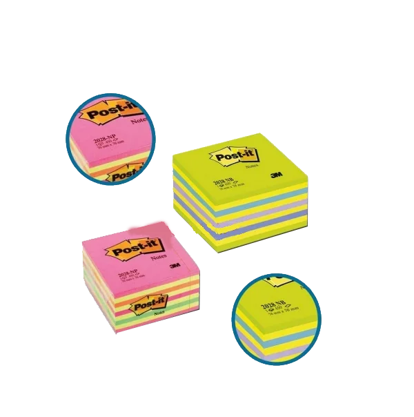 Post-it Yapışkanlı Not Kağıdı Küp Gökkuşağı 450 YP 76x76 Pembe Tonları 2028-NP