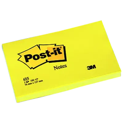 Post-it Yapışkanlı Not Kağıdı 100 YP 76x127 Sarı 655