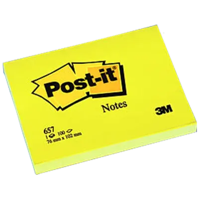 Post-it Yapışkanlı Not Kağıdı 100 YP 76x102 Sarı 657