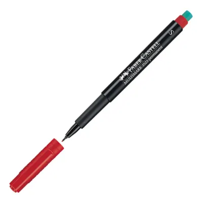 Faber-Castell Asetat Kalemi Permanent S Seri Kırmızı 15 23 21