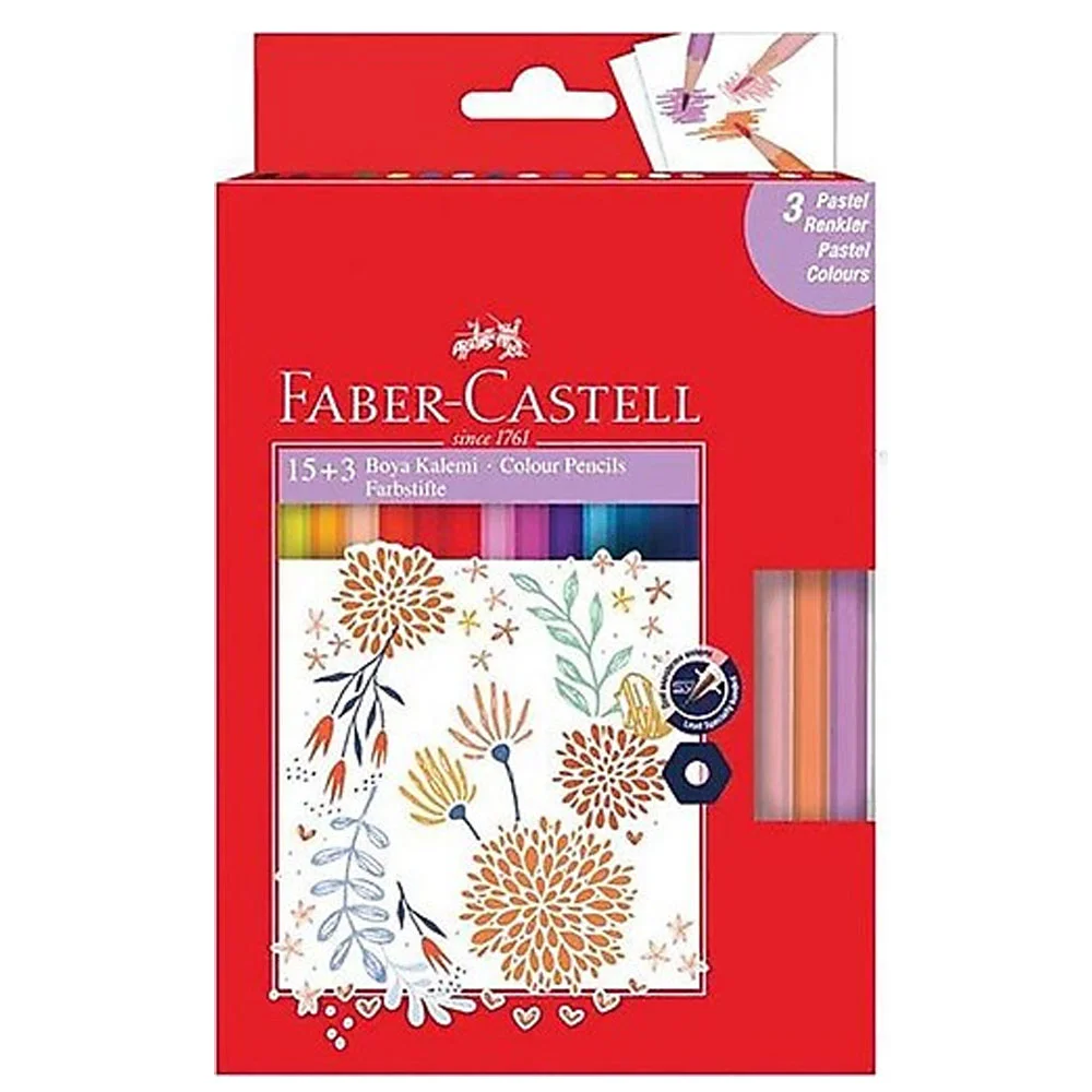 Faber-Castell 15+3 Pastel Renk Boya Kalemi