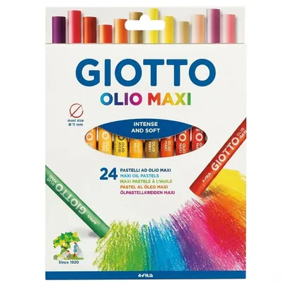Giotto Yağlı Pastel Olio Maxi  (Silindir) Askılı Paket 24 Lü 293800