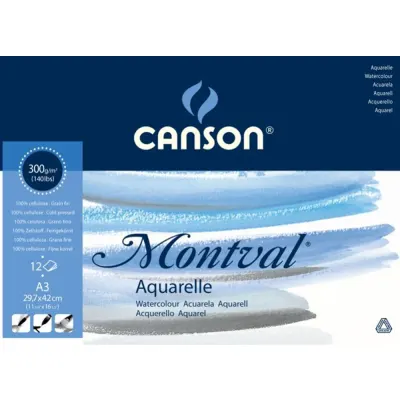 Canson Sulu Boya Bloğu Pad Canmontv 12S A3 300 GR