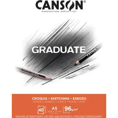 Canson Eskiz Bloğu Graduate Croquıs 40 Syf A5 96 GR
