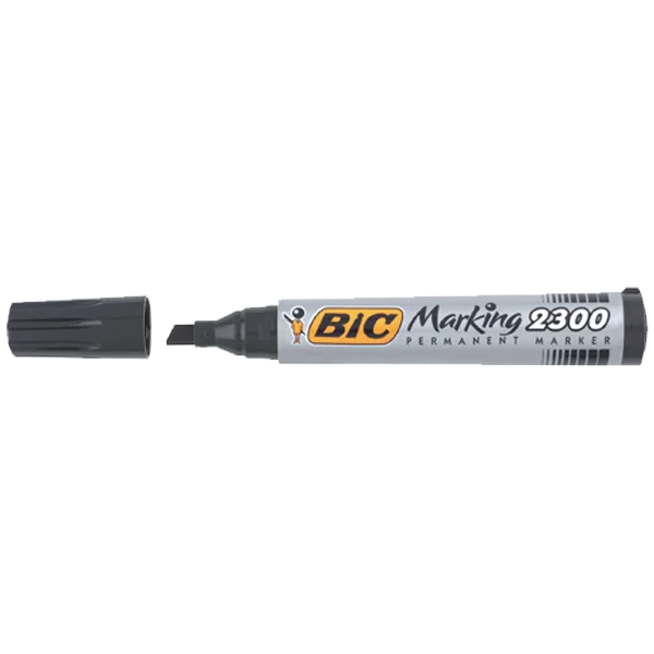 Bic Markör Permanent Kesik Uçlu Siyah 2300 09
