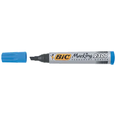 Bic Markör Permanent Kesik Uçlu Mavi 2300 06
