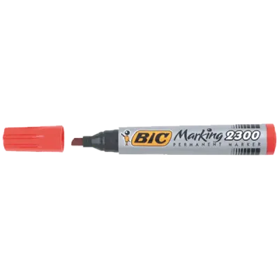 Bic Markör Permanent Kesik Uçlu Kırmızı 2300 03