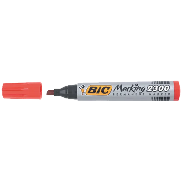 Bic Markör Permanent Kesik Uçlu Kırmızı 2300 03