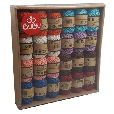 Bu-Bu Renkli Jüt İp 10M 6 Natural+18 Renkli BUBU-KI0003