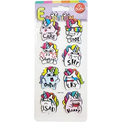 Bu-Bu Emotıons Puffy Stıck Unıcorn &amp; Message 9x21 BUBU-SWP-1902