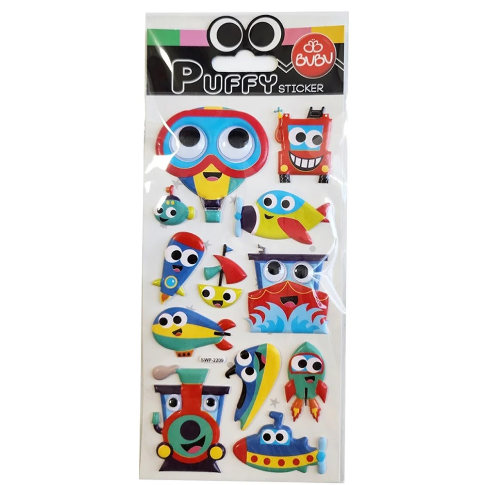 Bu-Bu Puffy Stickers Oynar Gözlü Araçlar 9x21 BUBU-SWP-2209