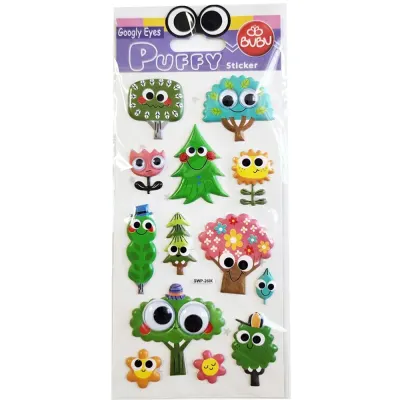 Bu-Bu Googly Eyes Puffy Sticker Ağaçlar 9x21 BUBU-SWP-2606