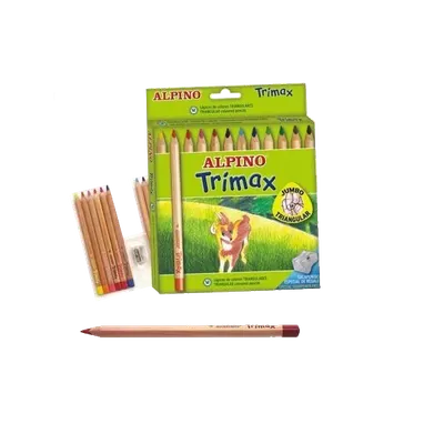 Alpino Kuru Boya Trimax Karton Kutu Jumbo Tam Boy Üçgen 12 Lİ AL000113