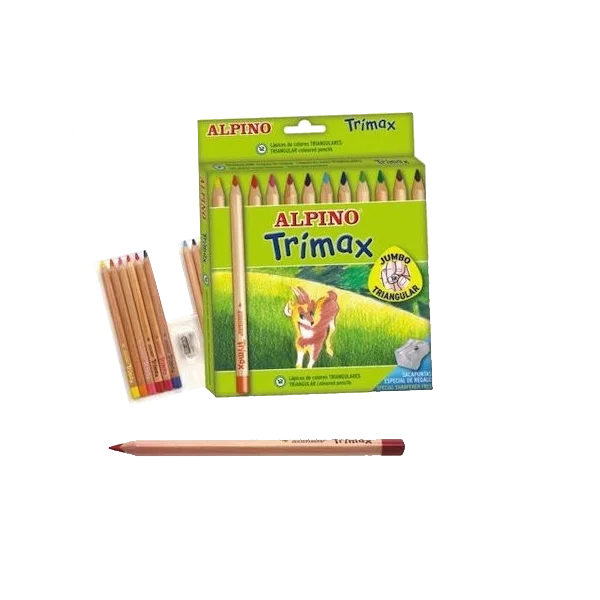 Alpino Kuru Boya Trimax Karton Kutu Jumbo Tam Boy Üçgen 12 Lİ AL000113