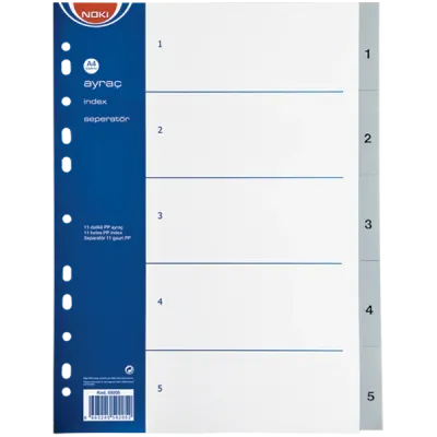 Noki Seperatör 1-5 Rakamlı Plastik A4 59205