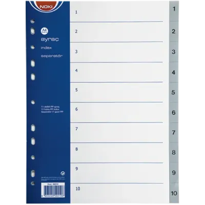 Noki Seperatör 1-10 Rakamlı Plastik A4 59210