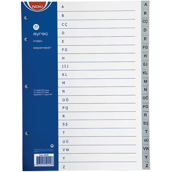 Noki Seperatör A-Z Plastik A4 59229