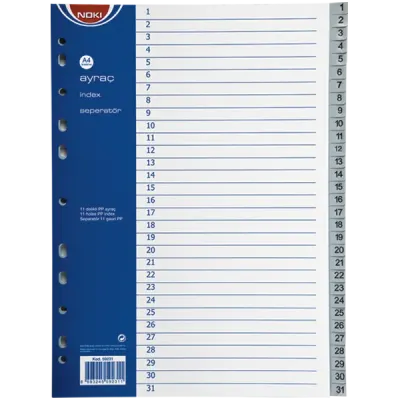 Noki Seperatör 1-31 Rakamlı Plastik A4 59231