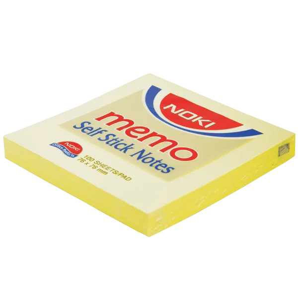 Noki Yapışkanlı Not Kağıdı Memo 100 YP 75x75 Sarı 12007