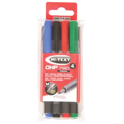 Hi-Text Asetat Kalemi Permanent M Seri 4 Renk 780M4PVC