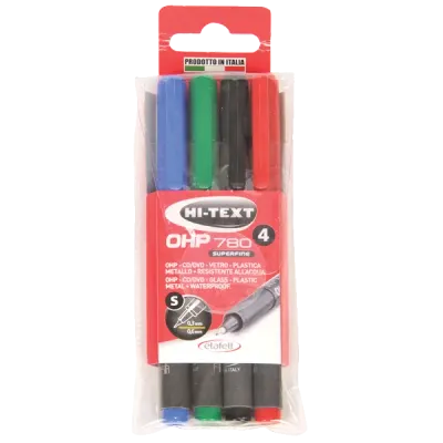 Hi-Text Asetat Kalemi Permanent S Seri 4 Renk 780S4PVC