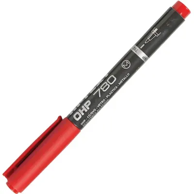 Hi-Text Asetat Kalemi Permanent M Seri Kırmızı 780