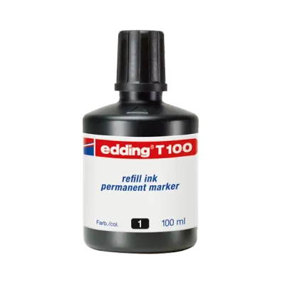 Edding Markör Mürekkebi Permanent Damlalıklı 100 ML Siyah T100