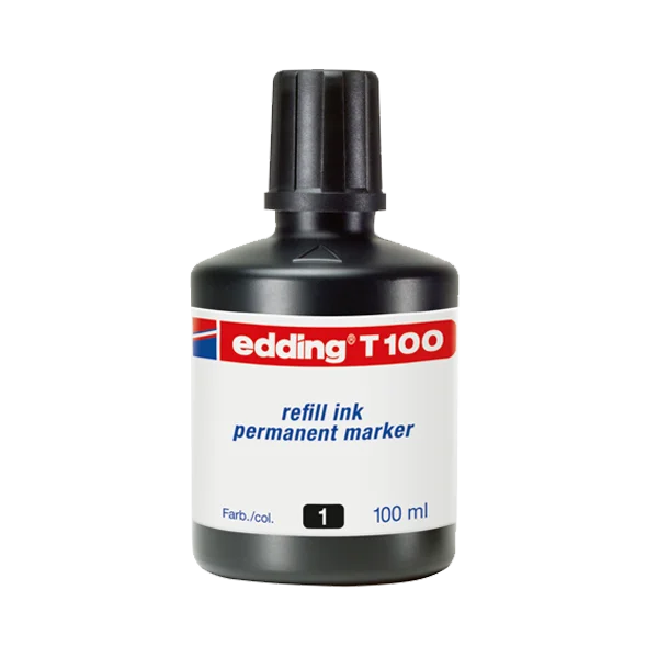 Edding Markör Mürekkebi Permanent Damlalıklı 100 ML Siyah T100