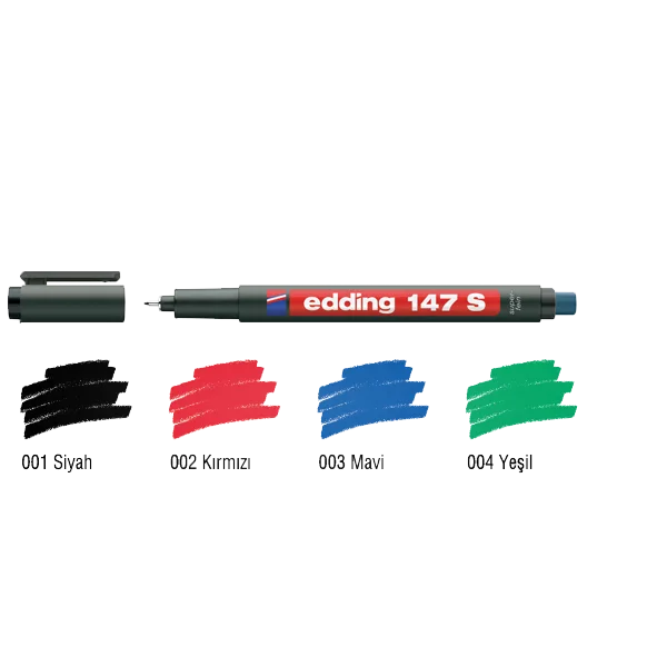 Edding Asetat Kalemi Permanent S Seri 0.3 MM Yeşil 147 S