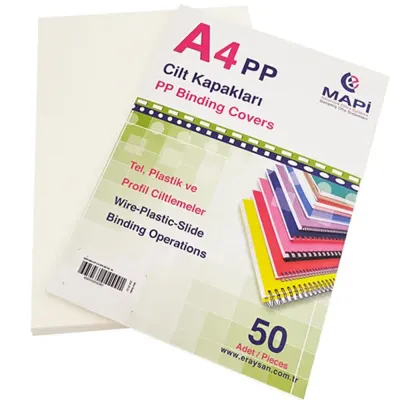 Mapi Cilt Kapağı Plastik Opak A4 450 MIC Şeffaf Buzlu 204 25 50