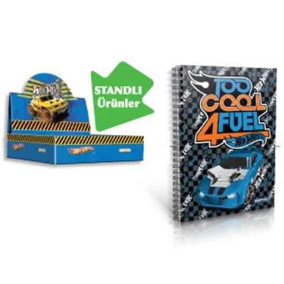 Gıpta Not Defteri Spiralli Karton Kapak ( 36 Lı Stand ) A6 Hot Wheels 5395