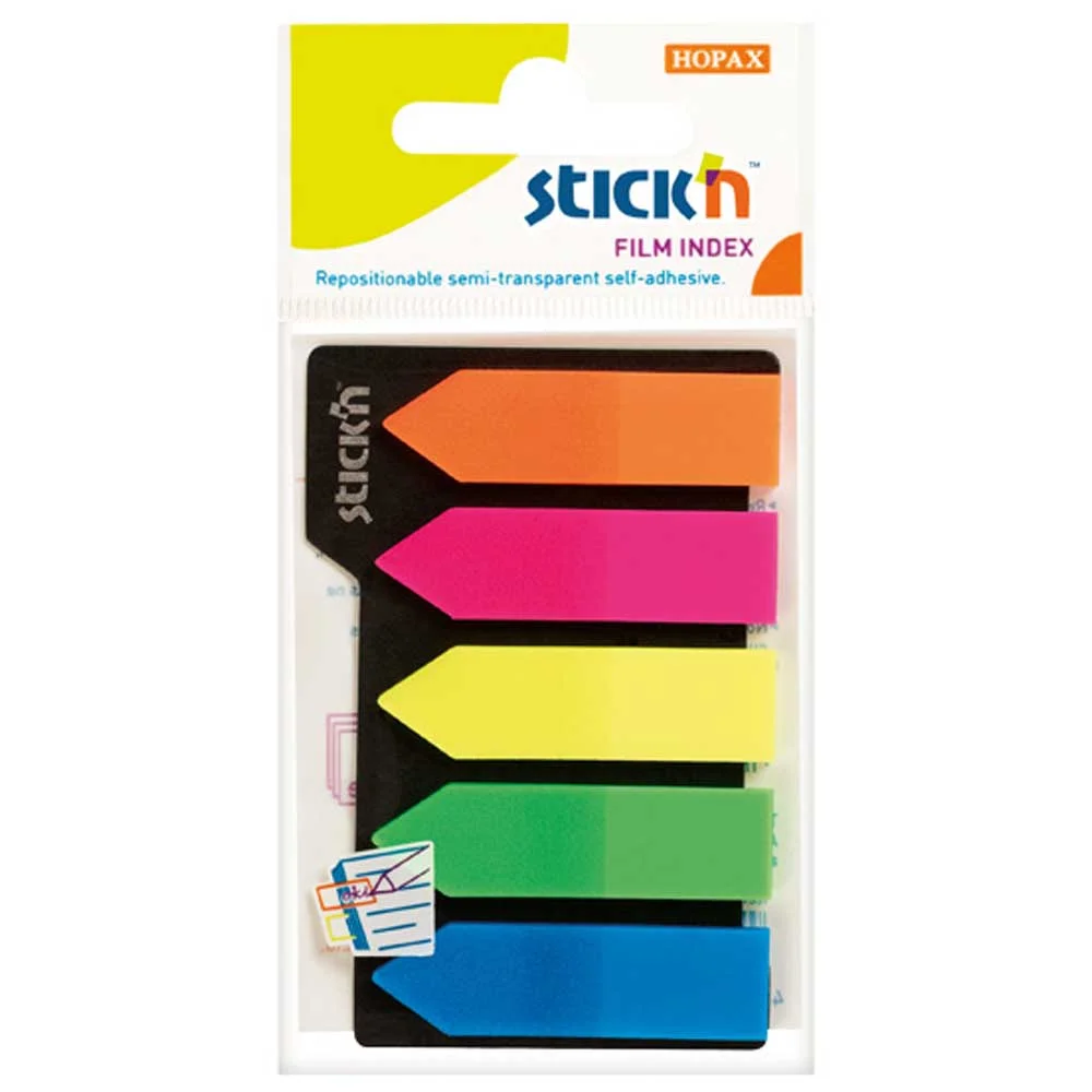 Hopax Stıckn İndeks Yapışkanlı 25 YP 45x12 Ok Şekilli 5 Lİ 21143