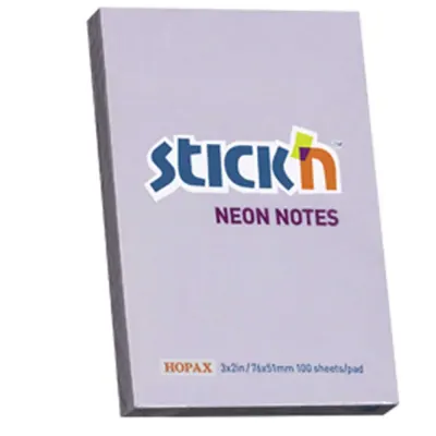 Hopax Stıckn Yapışkanlı Not Kağıdı 100 YP 76x51 Pastel Lila HE21402