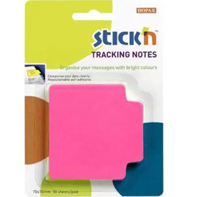 Hopax Stıckn Yapışkanlı Not Kağıdı Trackıng 50 YP 70x70 Fosforlu Pembe 21481