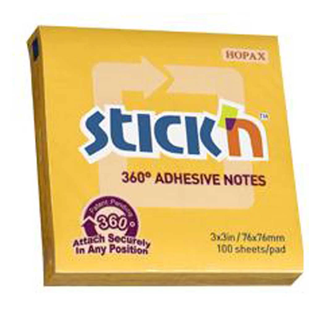 Hopax Stıckn Yapışkanlı Not Kağıdı 360° 100 YP 76x76 Altın HE21551