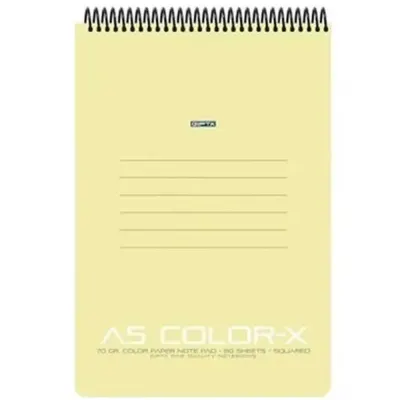 Gıpta Color-x Spiralli Plastik Kapak Bloknot A5 80 Yaprak Çizgili (3652