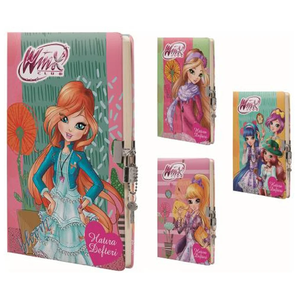 Gıpta Hatıra Defteri Wınx Kilitli İp.Dkş.Sert Kapak 14x20 96 YP