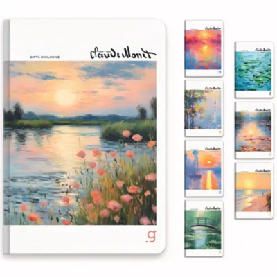 Gıpta Monet İp.Dkş.Sert Kapak Defter 17x24 96 YP Kareli