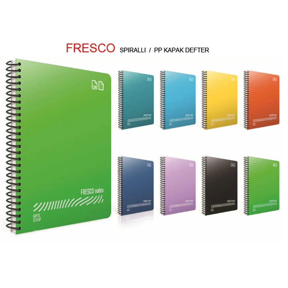 Gıpta Fresco Spiralli Plastik Kapak Defter A4 80 YP Çizgili 4899