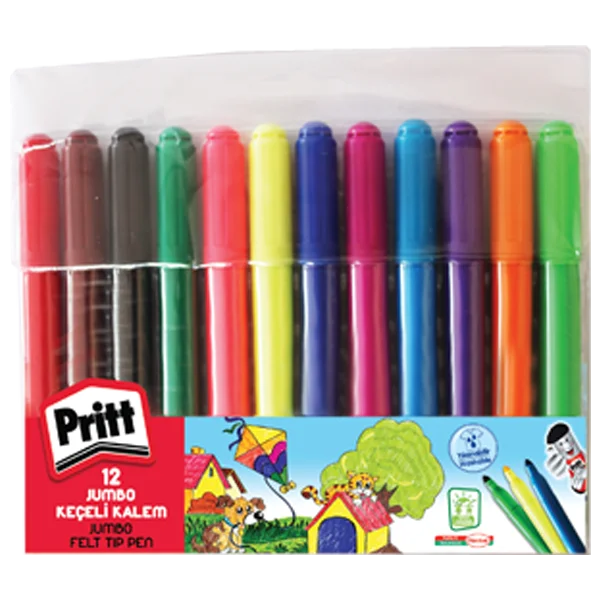 Pritt Keçeli Boya Kalemi Jumbo Yuvarlak Uç 12 Renk 1687975