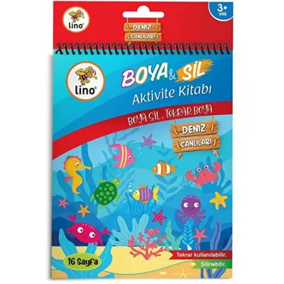 Lino Boyama Kitabı Boya &amp; Sil Aktivite Denizaltı Silinebilir BS-1002