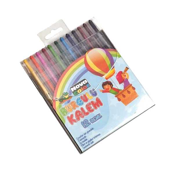 Nova Color Mum Pastel Boya Silinebilir Yuvarlak 12 Renk NC-2122